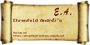 Ehrenfeld András névjegykártya